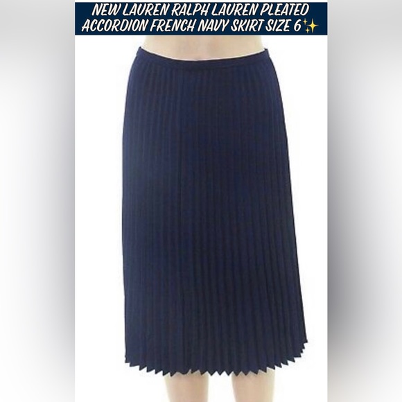 Lauren Ralph Lauren Dresses & Skirts - New Lauren Ralph Lauren Pleated Accordion French Navy Skirt Size 6✨